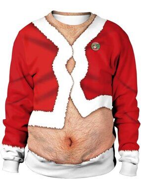 Funny Couples Ugly Christmas Sweater | 3D Print Holiday Sweatshirt for Adults